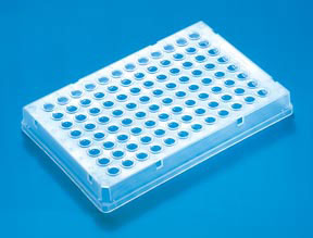 Produktfoto: 25 x 96-well PCR Platte mit ganzem Rahmen, low profile