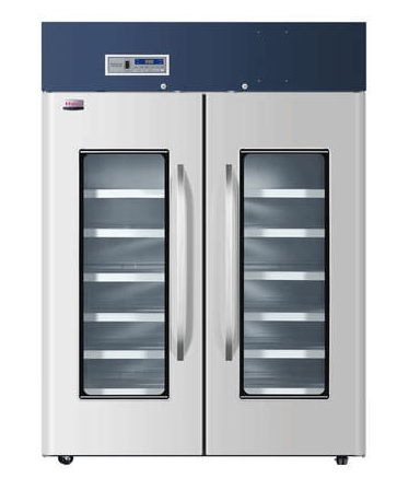 Produktfoto: HAIER doppeltüriger Laborkühlschrank mit Umluft und Sichtfenstern, 1378 Liter