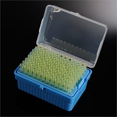 Produktfoto: 9600 x 10 µl Pipettenspitzen aus PP, Gilson-Typ, natur, gesteckt in 50 Racks à 96 Spitzen