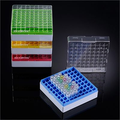 Produktfoto: 20 Kryoboxen aus Polycarbonat mit Kodierung für 81 x 1.5/2.0 ml