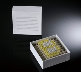 Produktfoto: 100 Kryoboxen, 133 x 133 x 50 mm, weiß, inkl. 9 x 9 Raster entnehmbar