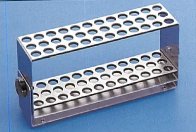 Produktfoto: Reagenzglasgestell aus Edelstahl für 33 Gläser 20 mm Ø