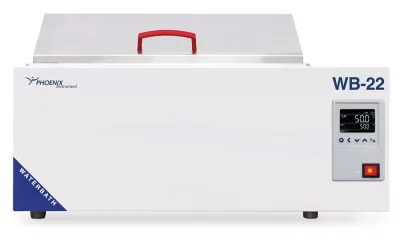 Produktfoto: Wasserbad WB-22, digital, bis 99°C, 22 Liter, mit Edelstahldeckel
