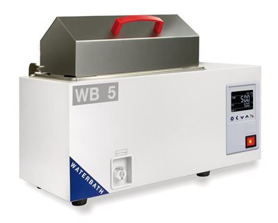 Produktfoto: Wasserbad WB-5, digital, bis 99°C, 5 Liter, mit Edelstahldeckel