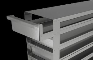 Produktfoto: Schubladengestell mit 3 Schubladen für 15 Einfrierboxen (136 x 136 mm x 130 mm)