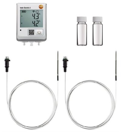Produktfoto: Funk-Datenlogger Testo Saveris 2-T2 Set mit 2 Anschlüssen für NTC-Fühler